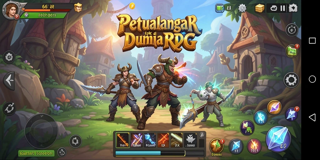 Tampilan gameplay RPG mendebarkan di 66D dengan aksi seru.