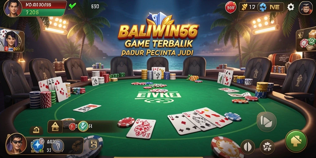 Tampilan permainan poker menegangkan di BALIWIN66.