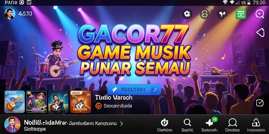 Tampilan gameplay GACOR77 dengan banyak pilihan musik.