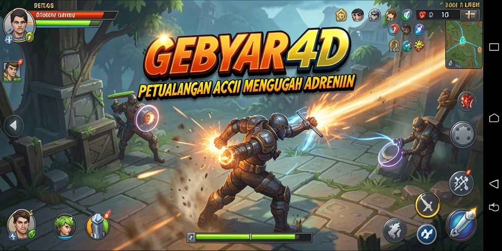 Screenshot gameplay GEBYAR4D menampilkan aksi bertarung yang epik dan grafis yang menawan.