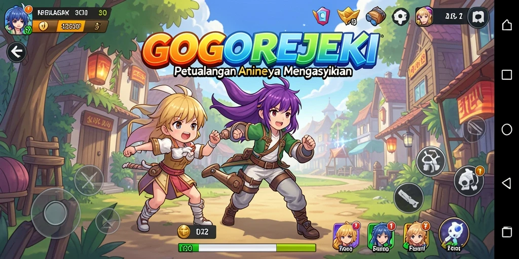 Tangkapan layar menampilkan aksi seru dalam GOGOREJEKI.