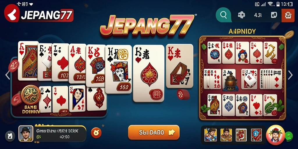Screenshot gameplay <strong>JEPANG77</strong> menampilkan keseruan permainan domino.