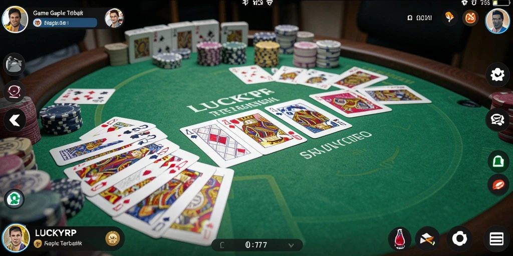 Tangkapan layar gameplay LUCKYRP menampilkan suasana seru permainan Gaple.