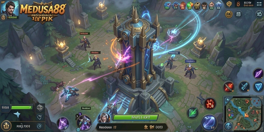 Tampilan gameplay MEDUSA88 yang mendebarkan di Tower Defense.