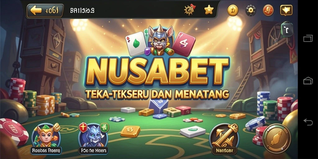 Tampilan utama NUSABET saat menyelesaikan teka-teki menantang.