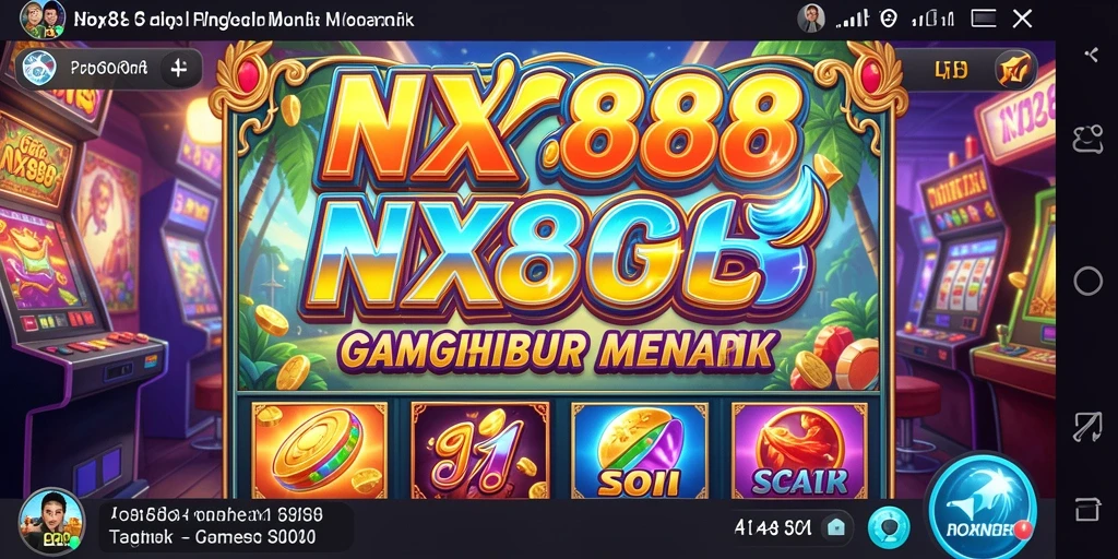 Screenshot gameplay NX888 menampilkan suasana Slot yang seru dan berwarna.