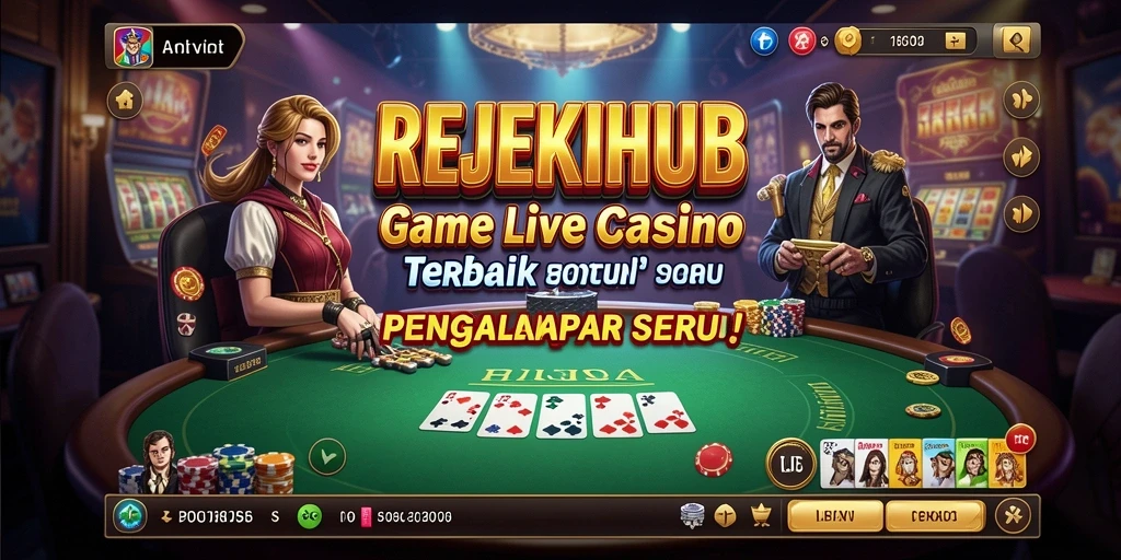 Tampilan gameplay Live Casino yang mendebarkan dan interaktif dari REJEKIHUB.