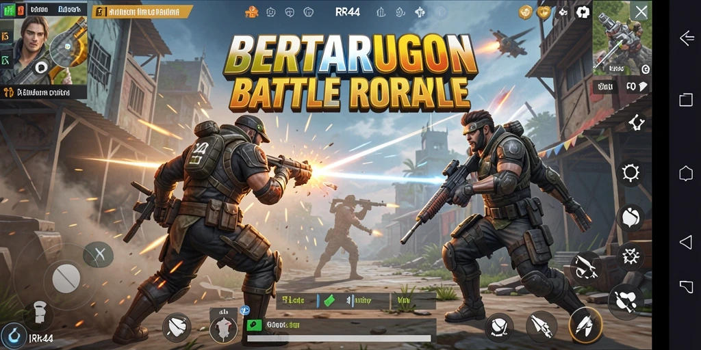 Gameplay mendebarkan dalam RR44 dengan aksi Battle Royale yang intens.