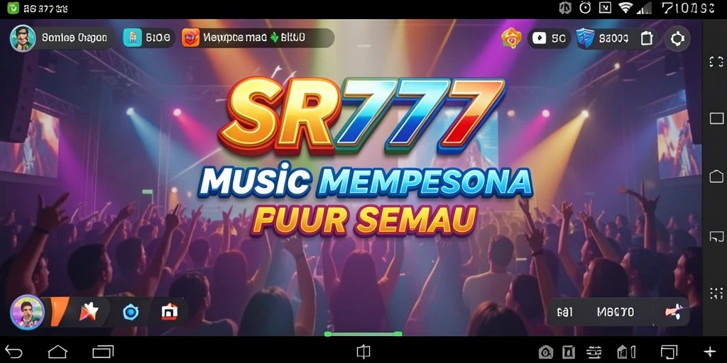 Tampilan gameplay SR777 dengan antarmuka musik yang menarik.