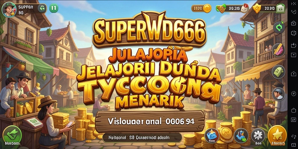 Screenshot gameplay SUPERWD666 menunjukkan manajemen bisnis yang menarik.