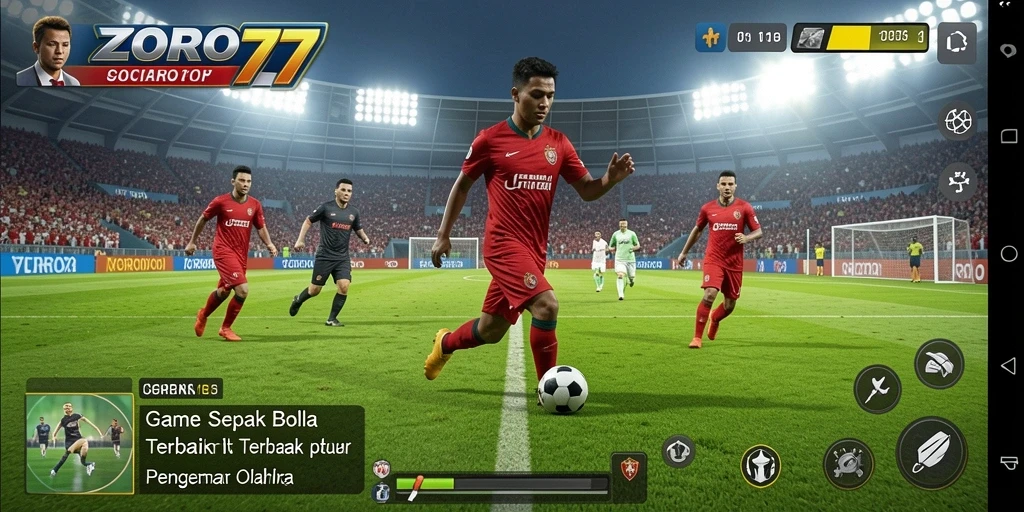 Tangkap layar <strong>ZORO77</strong> menampilkan pertandingan sepak bola yang intens.